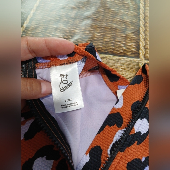 Art Class Orange and Black Kids Swim Rashguard - Picture 3 of 4